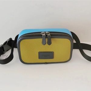 NWT COACH Wyatt Crossbody In Gun Metal Citron Coated Canvas & Leather Authentic